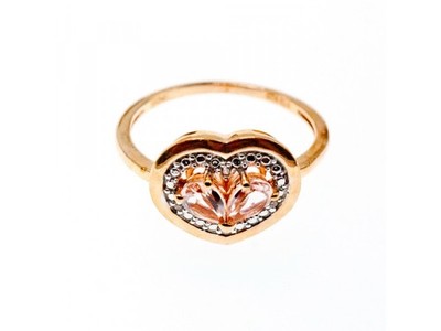 925 Sterling Silver Gold Plated Morganite Ring Size 10