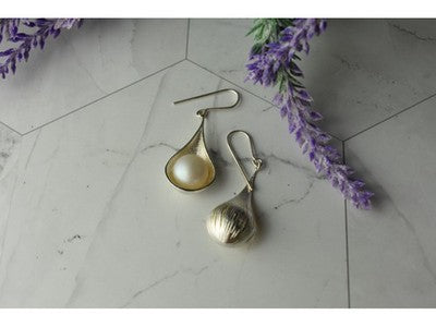 925 Sterling Silver Pearls Earrings Italy