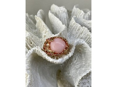 925 Sterling Silver Gold Plated Morganite "Passion" Ring Size 6.5