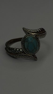Vintage 925 Sterling Silver Blue Turquoise Ring Size 10