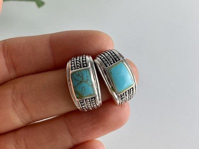 Vintage 925 Sterling Silver Turquoise Earrings