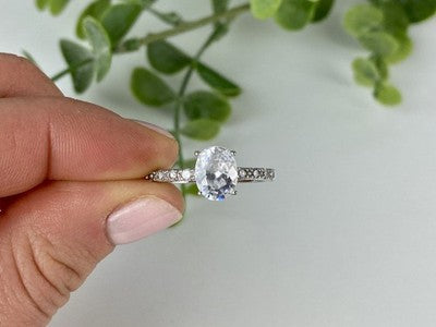 925 Sterling Silver CZ Ring Size 9.5