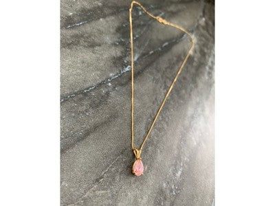 14 K Yellow Gold Morganite Chain With Pendant