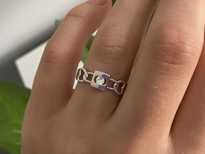 925 Sterling Silver CZ Ring Size 8