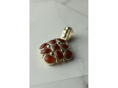 925 Sterling Silver Carnelian Pendant