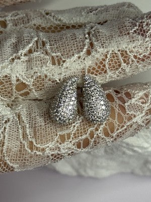 925 Sterling Silver Beautiful CZ Earrings Length 0.55