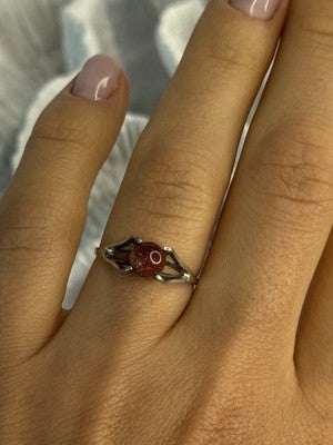 925 Sterling Silver Goldstone Ring Size 7
