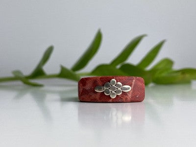 925 Sterling Silver Coral Exclusive Ring Size 10