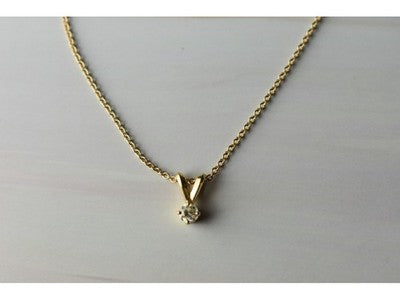 10K Yellow Gold Diamond Chain with Pendant