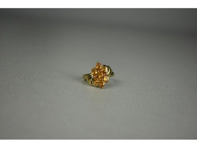 925 Sterling Silver Gold Plated Heliodor Ring Size 6.75