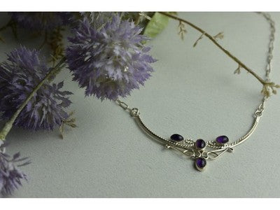 925 Sterling Silver Iolite Necklace