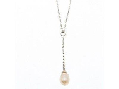 925 Sterling Silver Pearl Necklace Italy