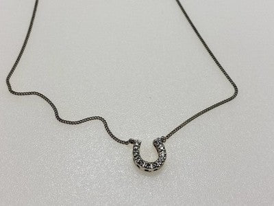 925 Sterling Silver CZ "Horseshoe" Chain with Pendant