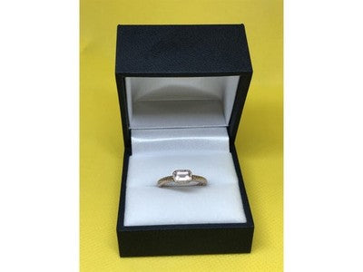 925 Sterling Silver Rose Gold Plated CZ Ring Size 6.5