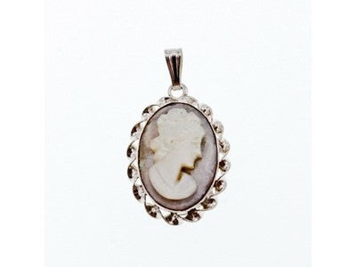 925 Sterling Silver Shell Cameo Pendant