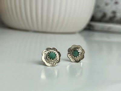 925 Sterling Silver Malachite Stud Earrings