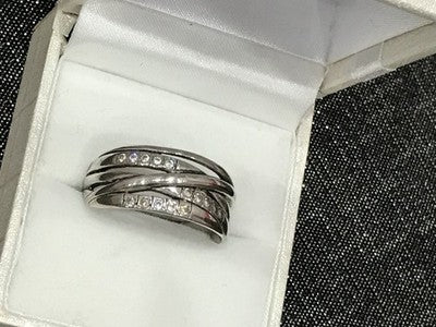 925 Sterling Silver CZ Ring Size 10