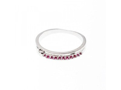 925 Sterling Silver Pink Spinel Ring Size 6