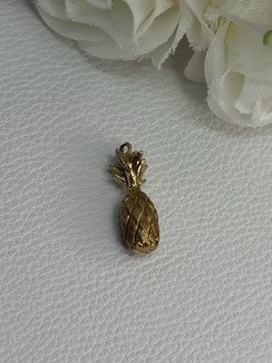 14K Yellow Gold Pineapple Pendant Length 0.85