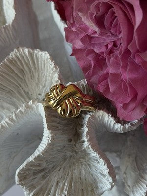 925 Sterling Silver Gold Plated Ring Size 7