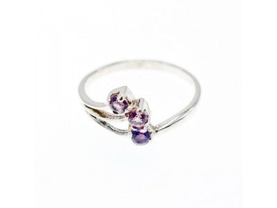925 Sterling Silver Amethyst Ring Size 9