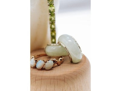 925 Sterling Silver Nephrite Stud Earrings