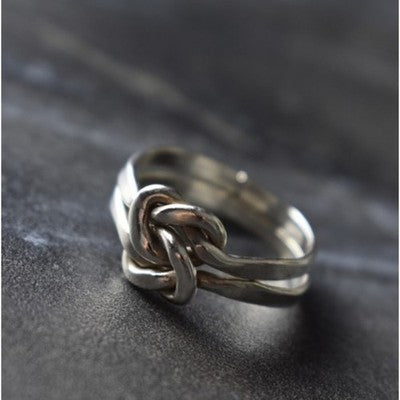 925 Sterling Silver "Knot" Double Ring Size 8