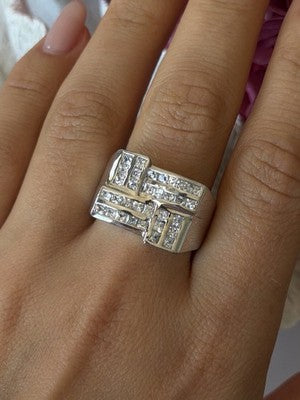 Elegant Design 925 Sterling Silver Beryl Ring Size 10