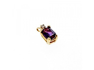 14K Yellow Gold Tourmaline & Diamond Pendant