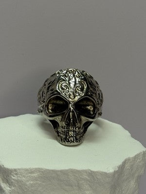 925 Sterling Silver Skull Custom Ring Size 8