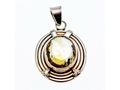 925 Sterling Silver Citrine Pendant