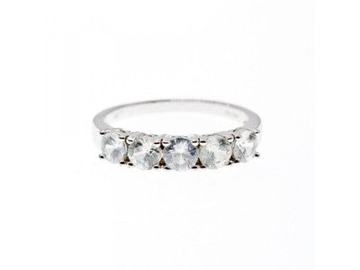925 Sterling Silver Goshenite Ring Size 8.5