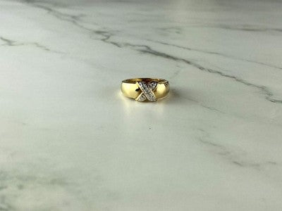 925 Sterling Silver Gold Plated Ring Size 5.5