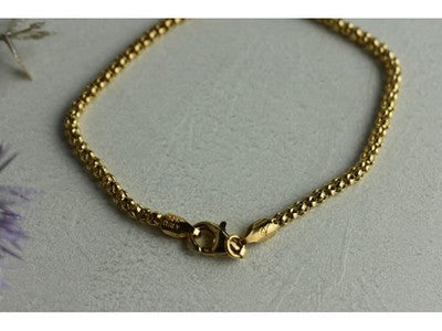 925 Sterling Silver Gold Plated Bracelet Italy Size 7.3 In
