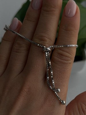Adjustable 925 Sterling Silver Opal & Beryl Bracelet