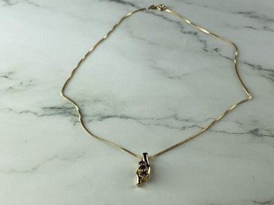 925 Sterling Silver Gold Plated Tanzanite Chain With Pendant