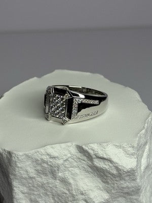 925 Sterling Silver CZ Men'S Ring Size 12