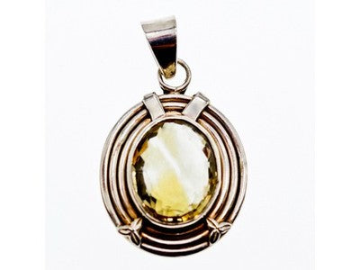 925 Sterling Silver Citrine Pendant