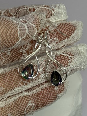 925 Sterling Silver Alexandrite Earrings Length 1.8 Inch