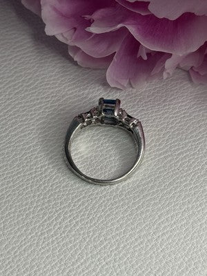925 Sterling Silver Topaz Sapphire Beryl Ring Size 8