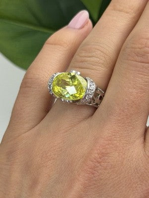 Shiny 925 Sterling Silver Cz Ring Size 7