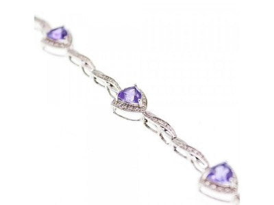 925 Sterling Silver Purple Tourmaline Bracelet