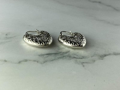 Vintage 925 Sterling Silver "Hearts" Earrings