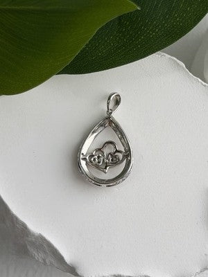 925 Sterling Silver Diamond 0.09 ctw Heart Pendant