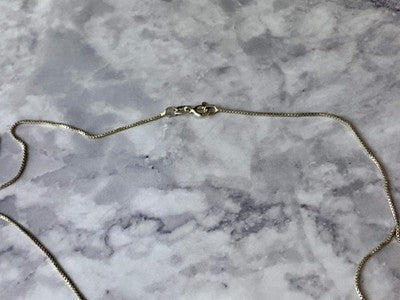 925 Sterling Silver Garnet Chain With Pendant Italy