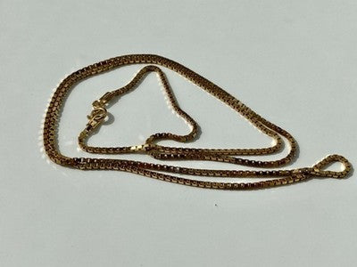 925 Sterling Silver Gold Plated Chain Italy 23.6 In