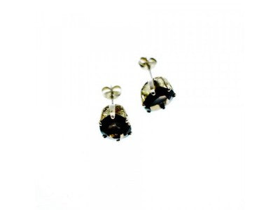 925 Sterling Silver Hessonite Stud Earrings