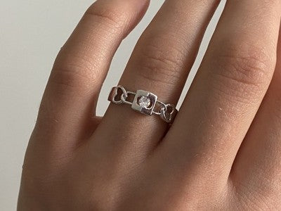 925 Sterling Silver CZ Ring Size 8