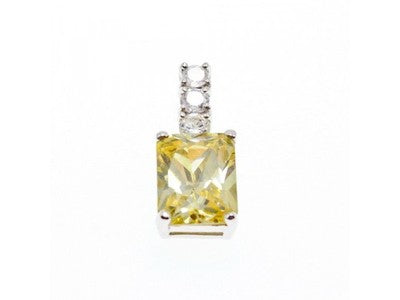 925 Sterling Silver Yellow & White CZ Pendant