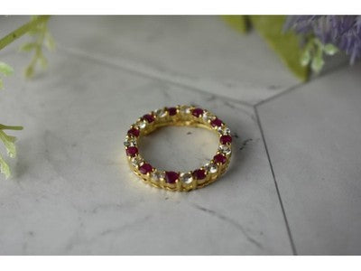 10K Yellow Gold Pink and Colorless Spinel Pendant